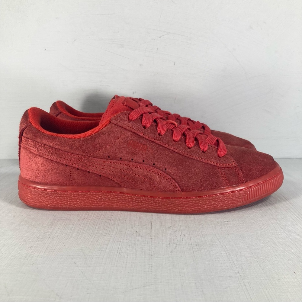 Puma Suede Iced Embossed Sneakers 361937 01 Shoes Red Youth 7 Women 8